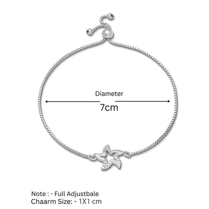 925 Sterling Silver Cz Star Design Bracelet - Tweov Jewels