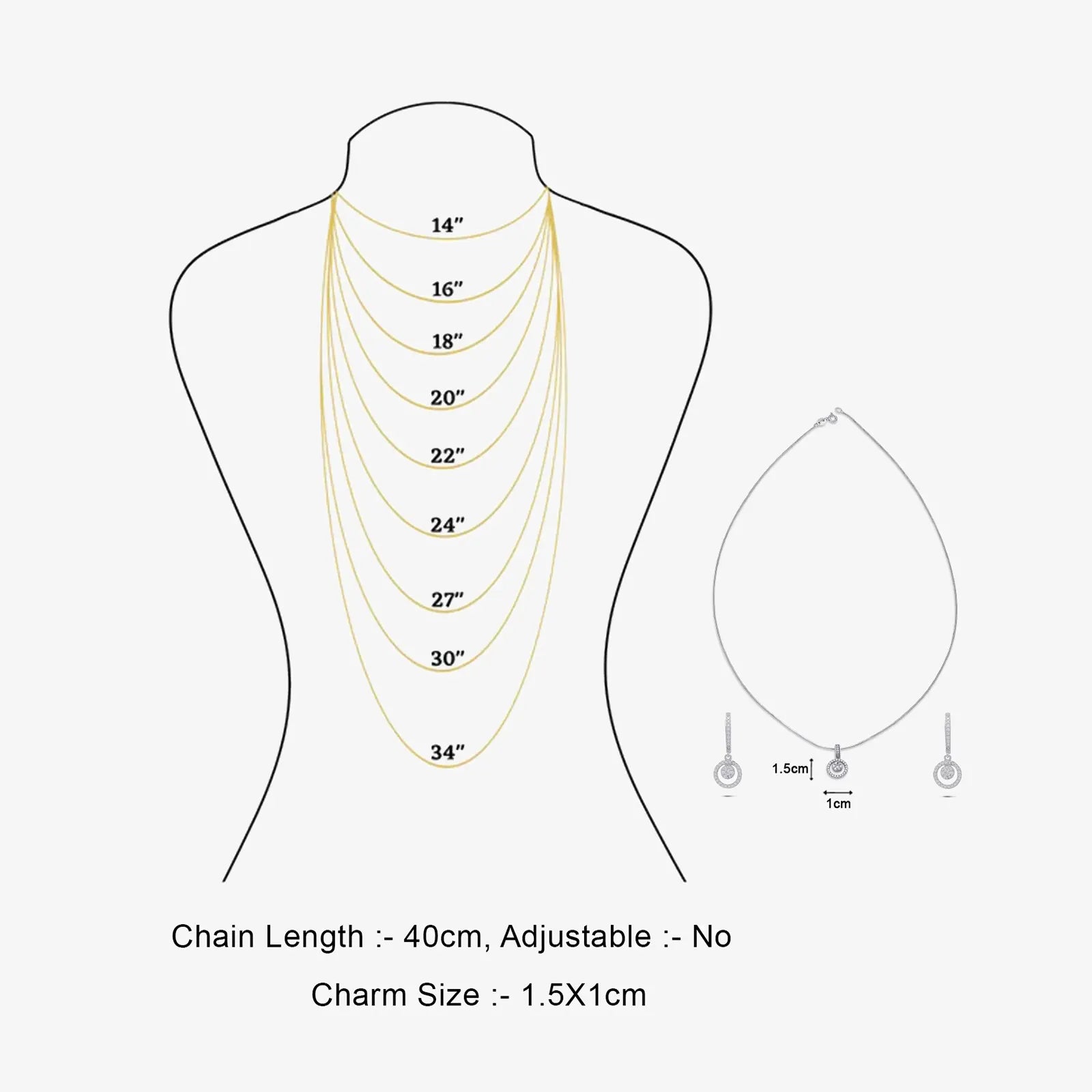 Round Cut Silver Floral Pendant & Hoop Earrings Set - Tweov Jewels