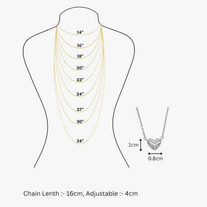 Heart Pendant Necklace For Women – 925 Sterling Silver Rhodium Plated