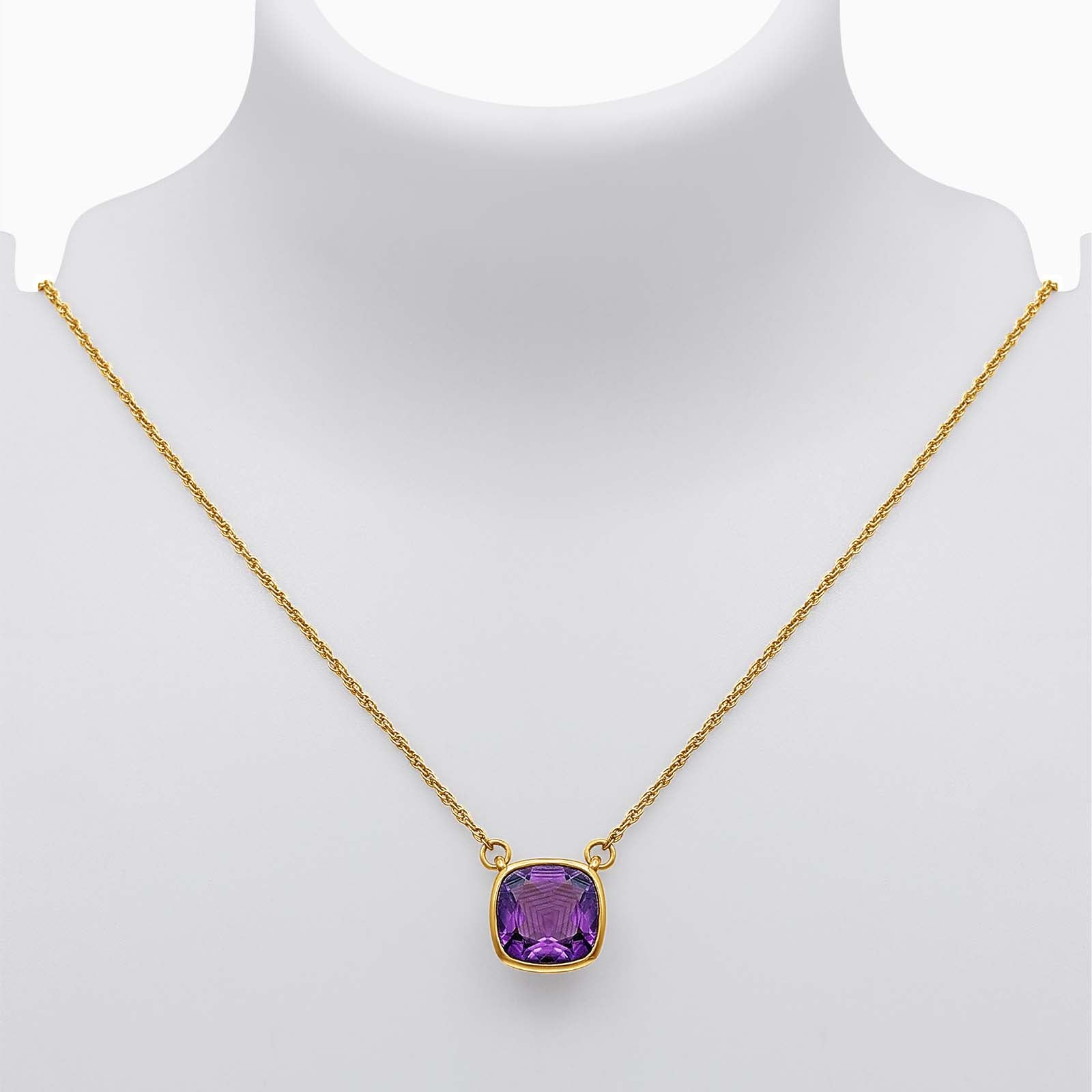 Adorable Amethyst Gold Plated Silver Necklace