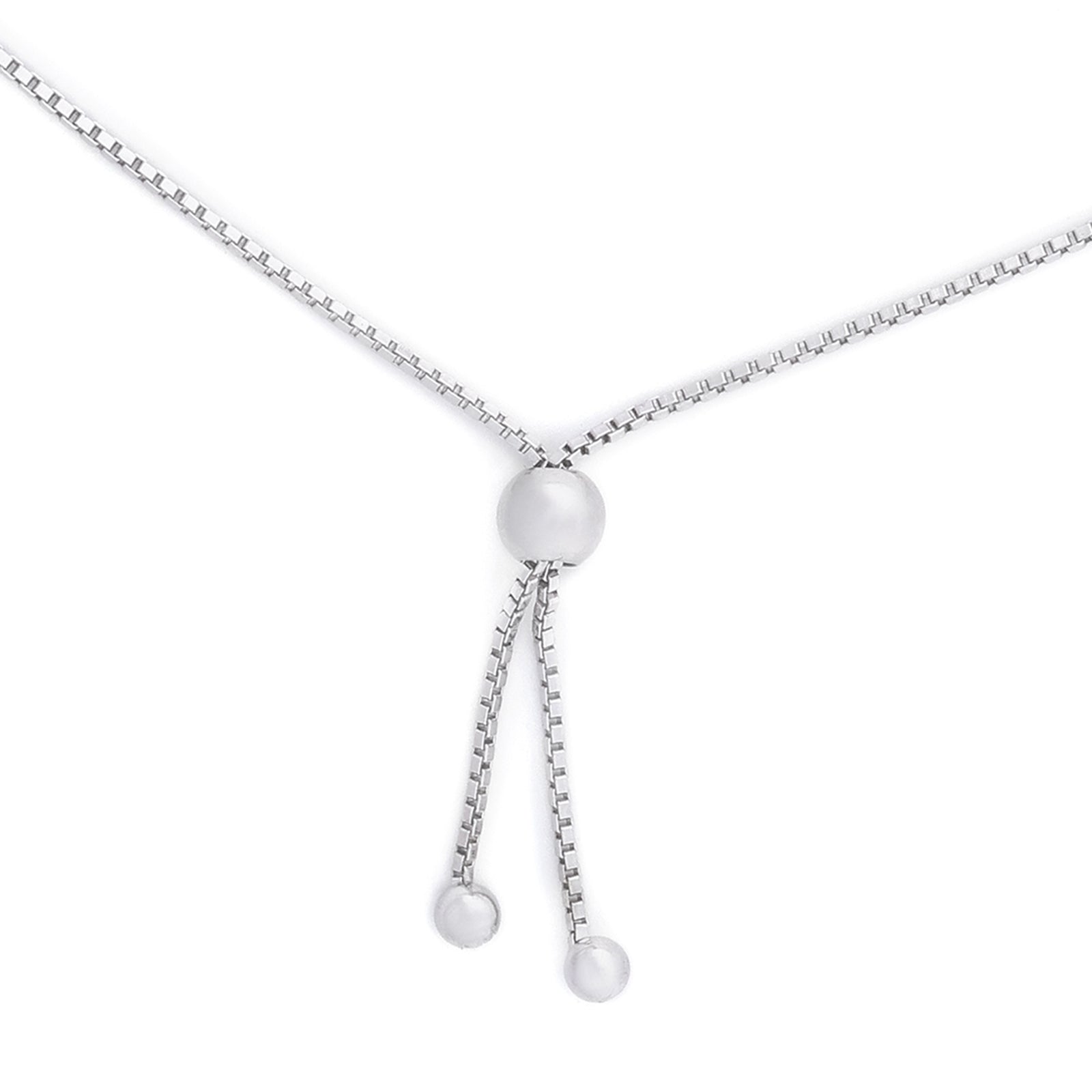 Silver Bracelets - 925 Sterling Silver Round Zirconia Bow Charm Bracelet