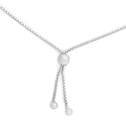 Silver Bracelets - 925 Sterling Silver Round Zirconia Bow Charm Bracelet