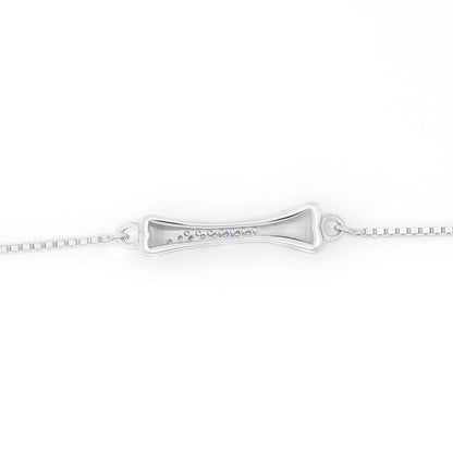 Silver Bracelets - 925 Sterling Silver Round Zirconia Bow Charm Bracelet