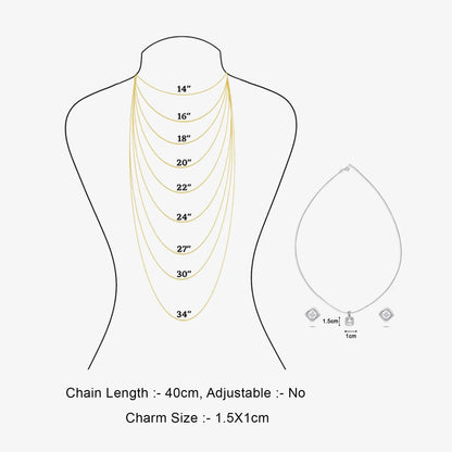Square Cut Silver Pendant & Earrings Set - Tweov Jewels