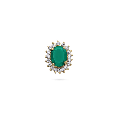 Pure Silver Jewellery Sets - Royal Emerald Earrings With CZ Pendant Set - Tweov Jewels