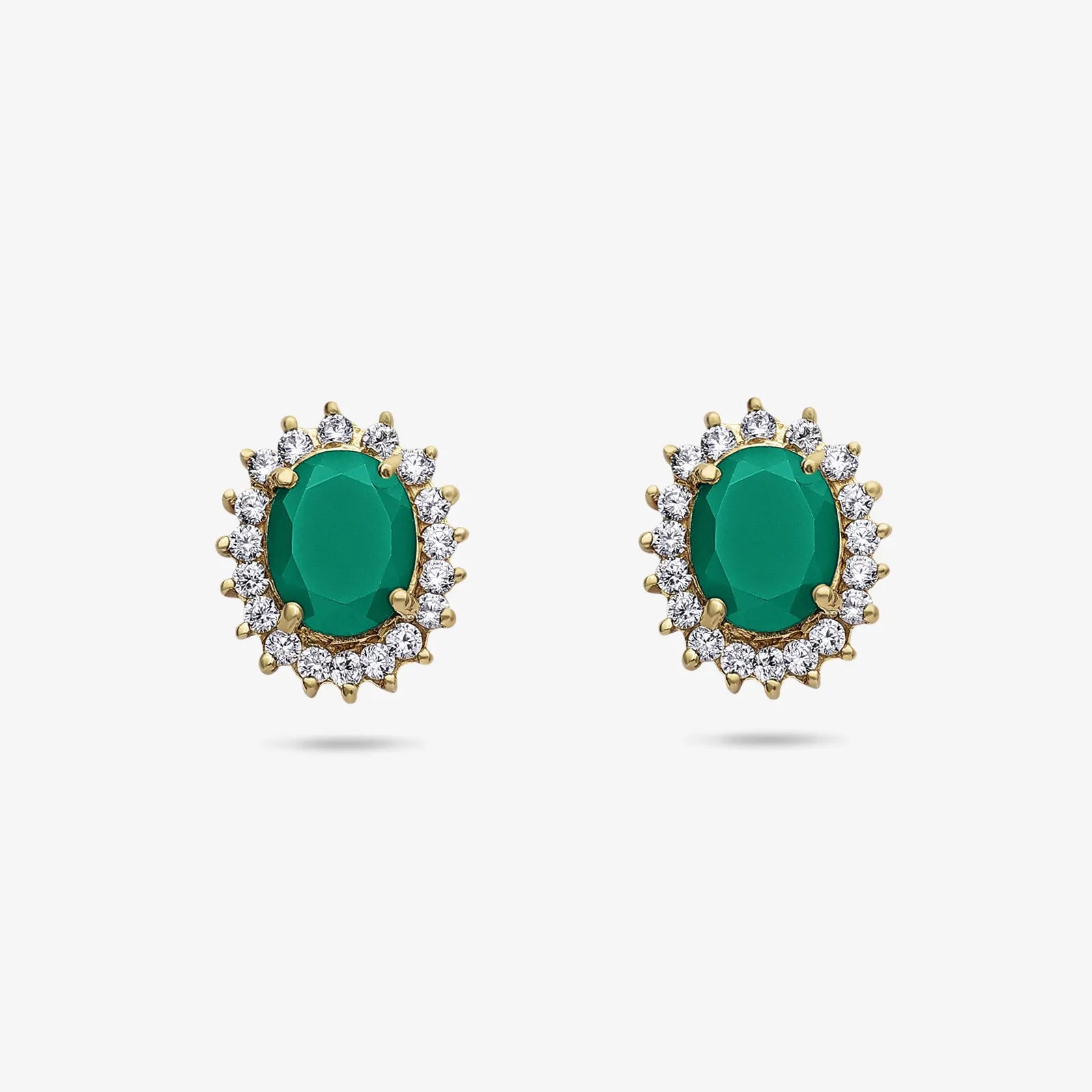 Pure Silver Emerald Green Pendant & Earrings Set