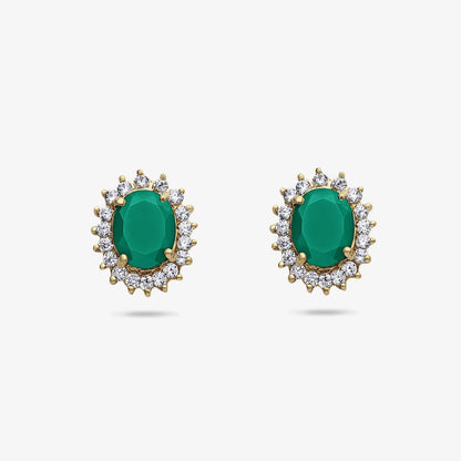 Pure Silver Emerald Green Pendant & Earrings Set