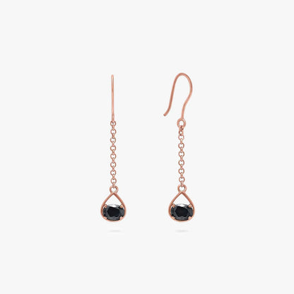 Shimmering Rose Gold Onyx Earrings