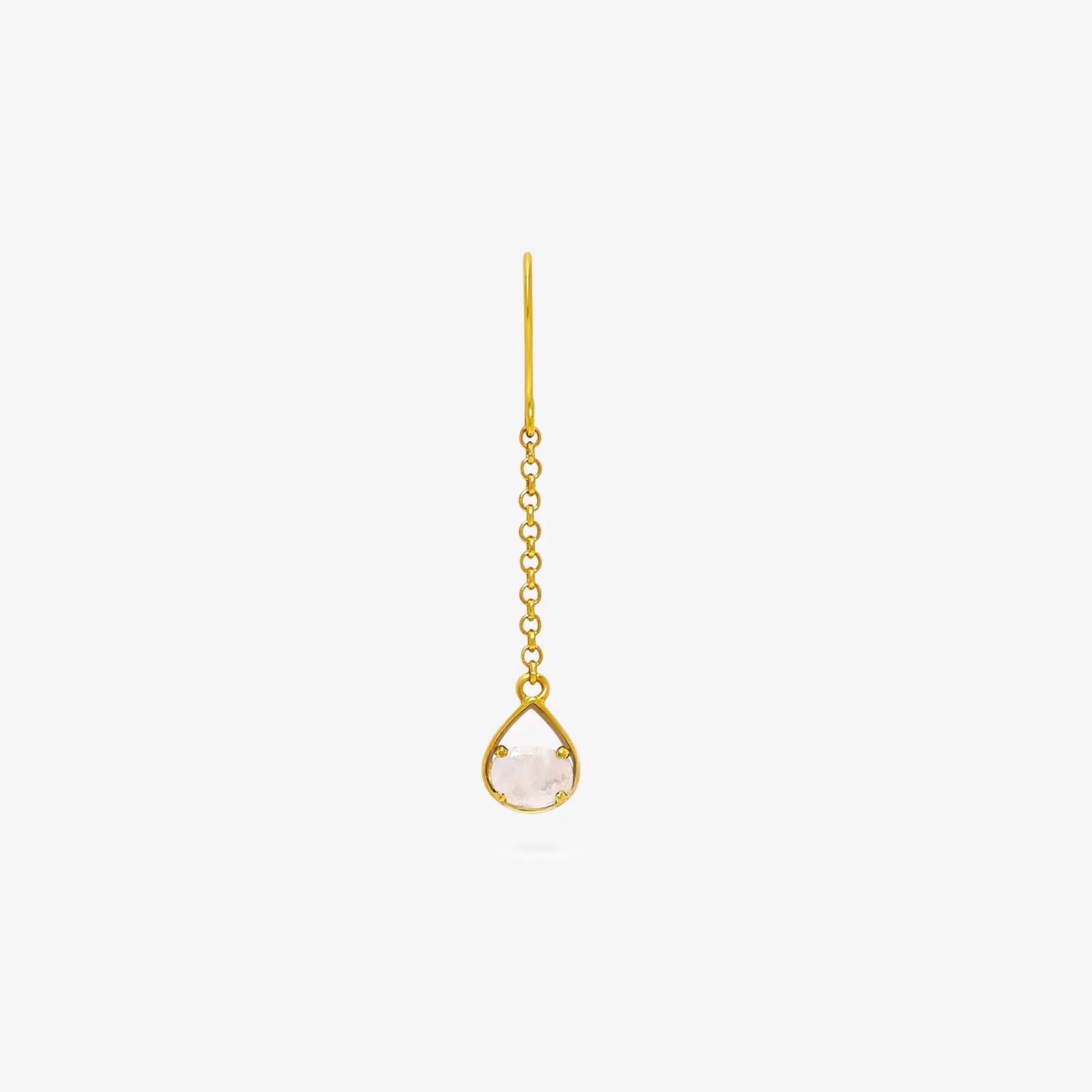 Sparkling Gold Plated Moonstone Earrings