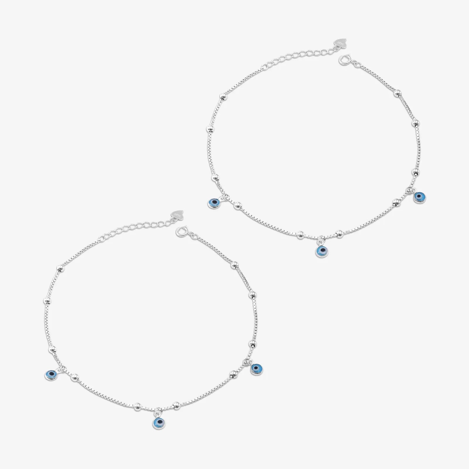 Trendy Evil Eye Silver Anklet for Women - Tweov Jewels