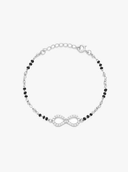 Pure Sterling Silver Infinity Knot Design Hand Mangalsutra Bracelet