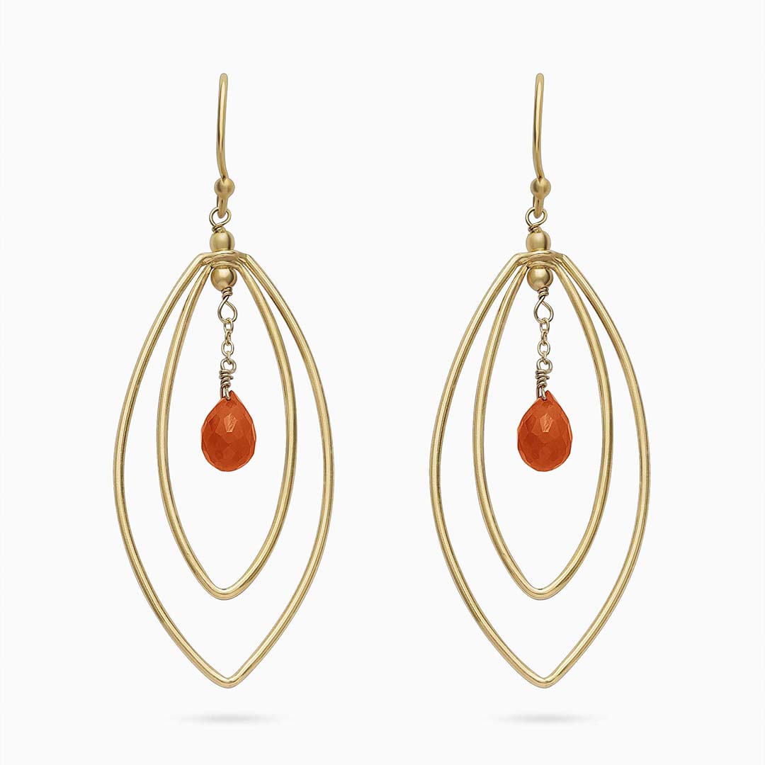 Pure Silver Earrings - Touch Of Beauty Carnalian - Tweov Jewels