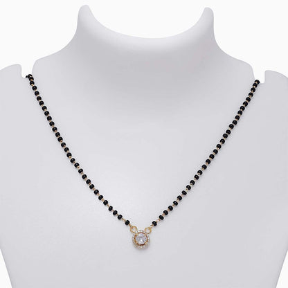 Pure 925 Sterling Silver Round Solitaire Cz Mangalsutra - Tweov Jewels