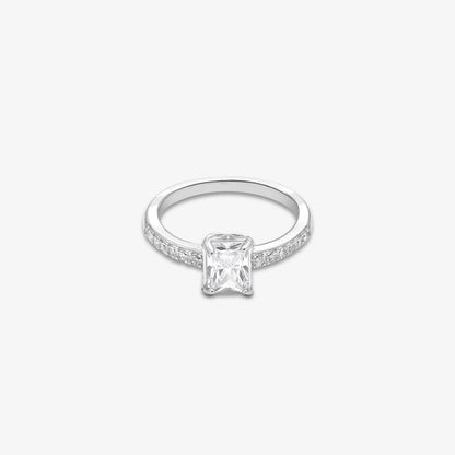 Pure 925 Silver Ring - Timeless Square Crystal Ring
