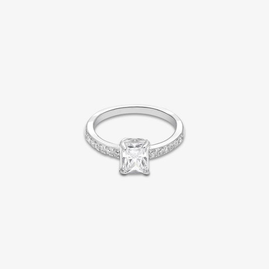 Pure 925 Silver Ring - Timeless Square Crystal Ring