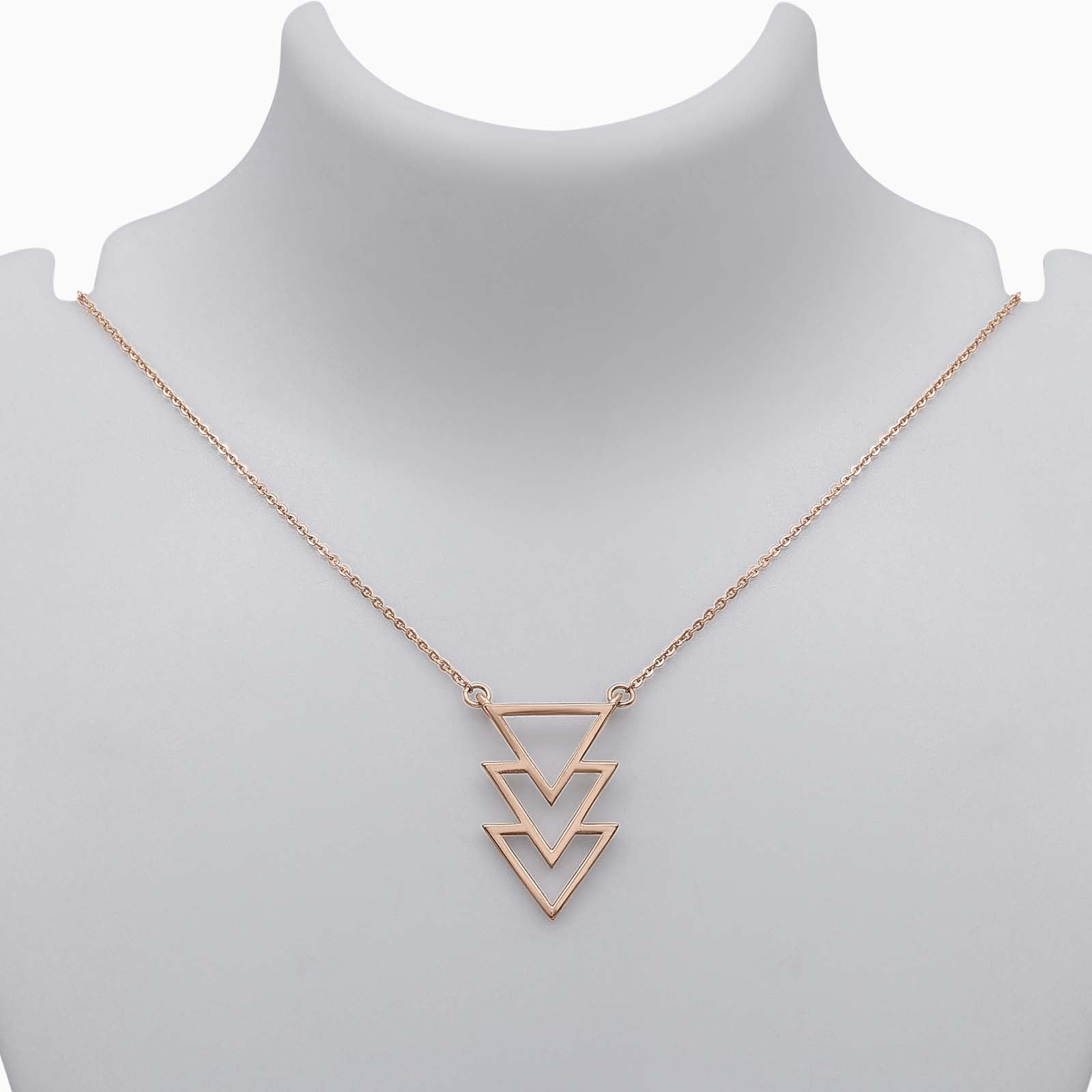 Pure Silver Necklace - Mesmerizing Rose Gold Arrow Pattern - Tweov Jewels