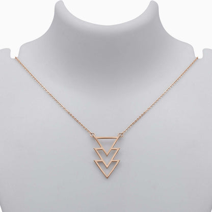 Pure Silver Necklace - Mesmerizing Rose Gold Arrow Pattern - Tweov Jewels