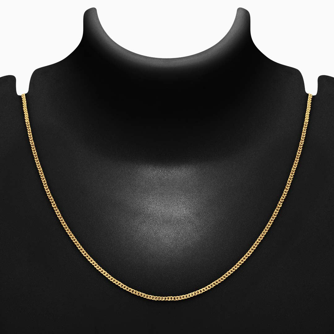 Pure 925 Silver Chain - Golden Glamour Of Cuban Link Model - Tweov Jewels