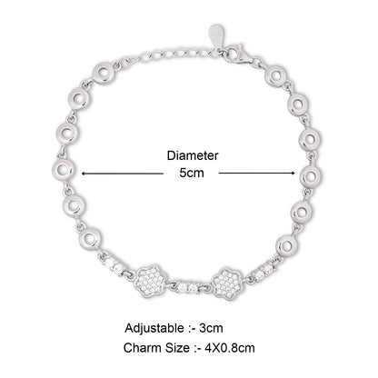 CZ Floral Silver Bracelet for Women - Tweov Jewels
