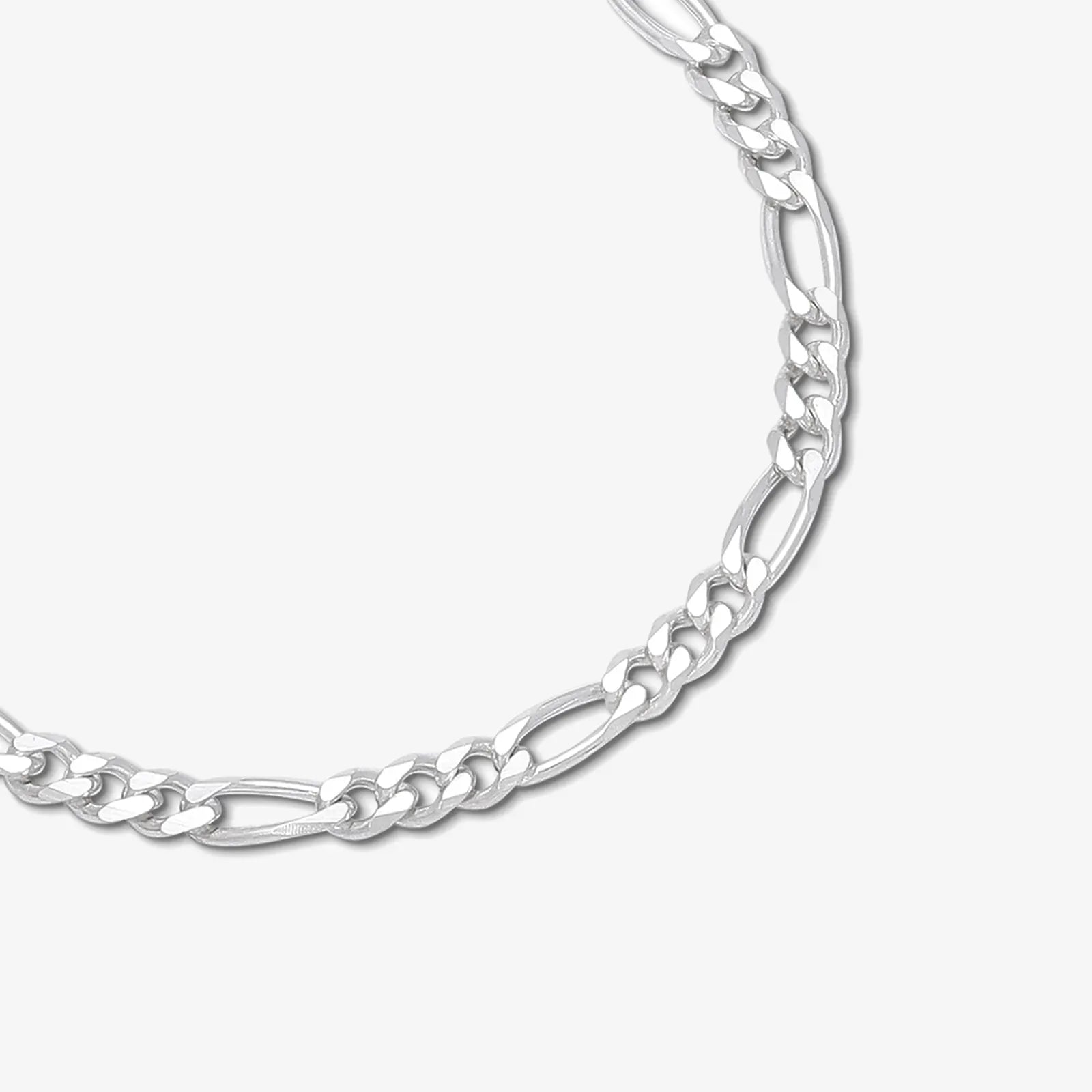 Silver Figaro Link Bracelet