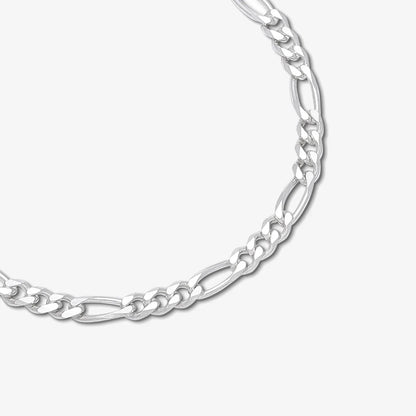 Silver Figaro Link Bracelet