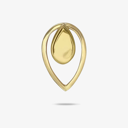 Pure Silver Earrings - 2 in 1 Dew Drop Model With Gold Finish