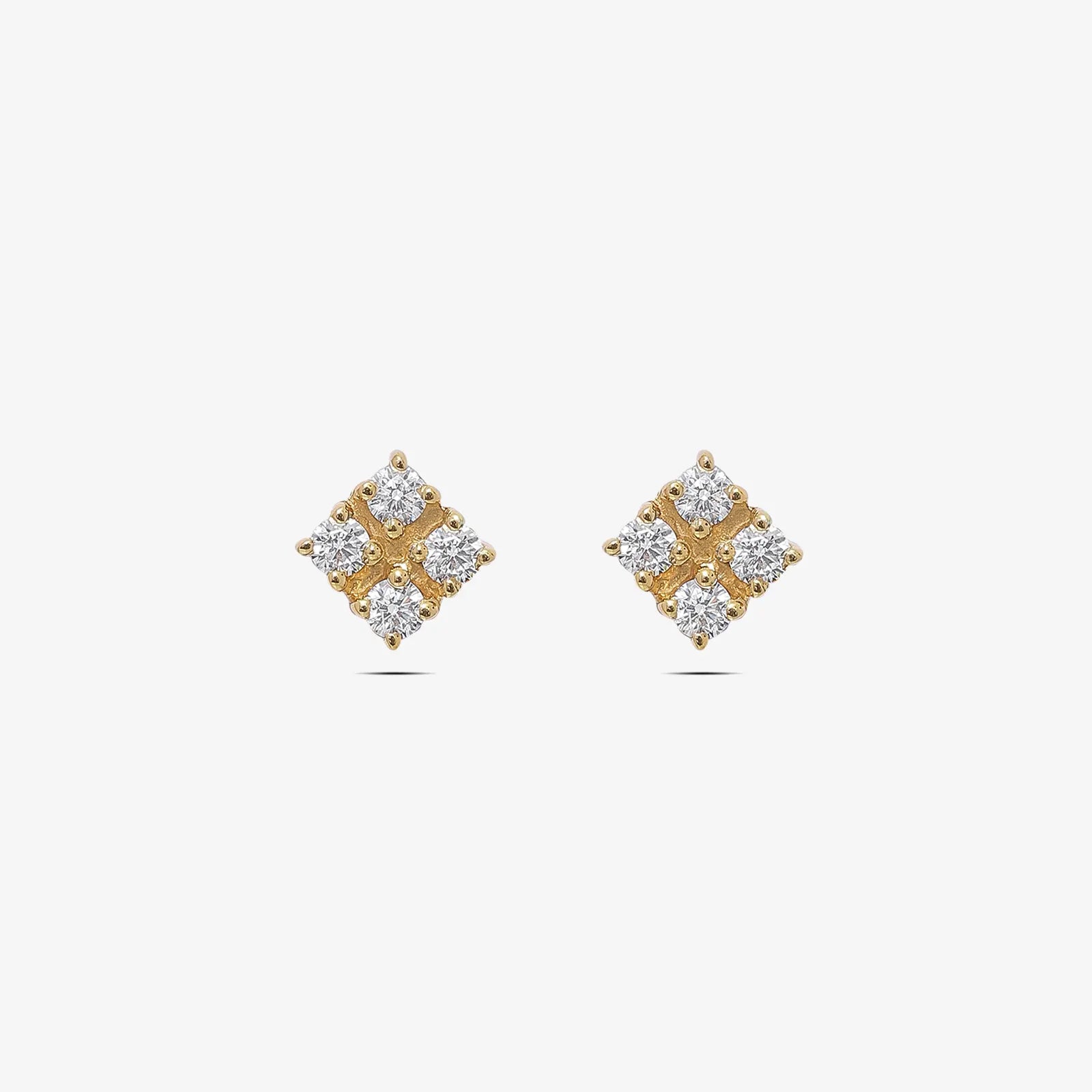 Gold Plated Square Designer Silver Stud Earrings