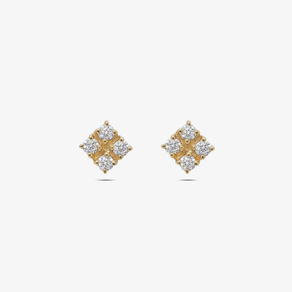 Gold Plated Square Designer Silver Stud Earrings