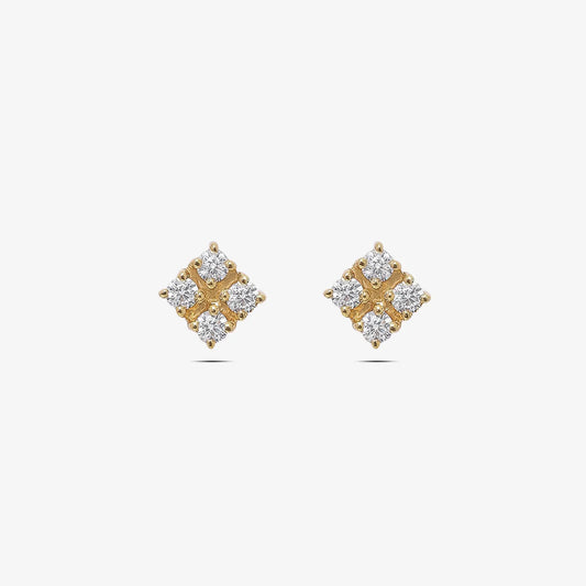 Gold Plated Square Designer Silver Stud Earrings