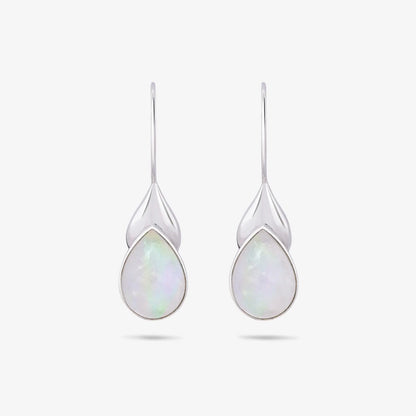 Drop Leaf Silver Earrings