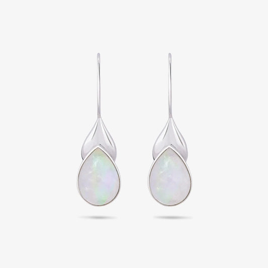 Drop Leaf Silver Earrings