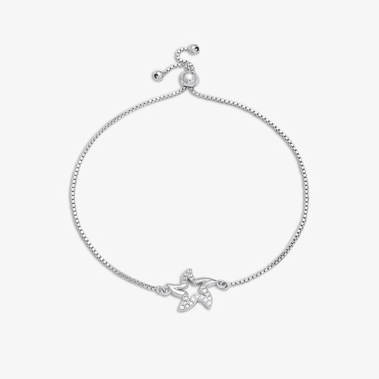 925 Sterling Silver Cz Star Design Bracelet