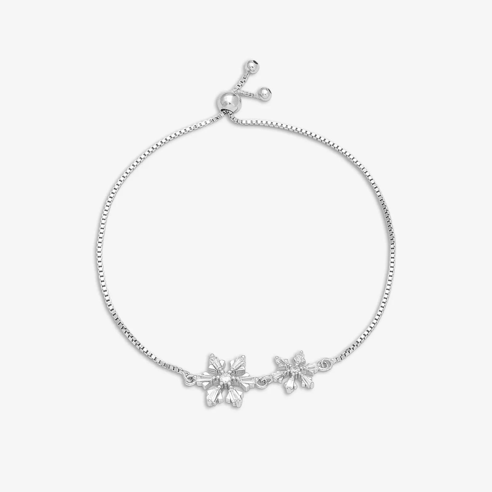 Snowflake Design Silver Bracelet