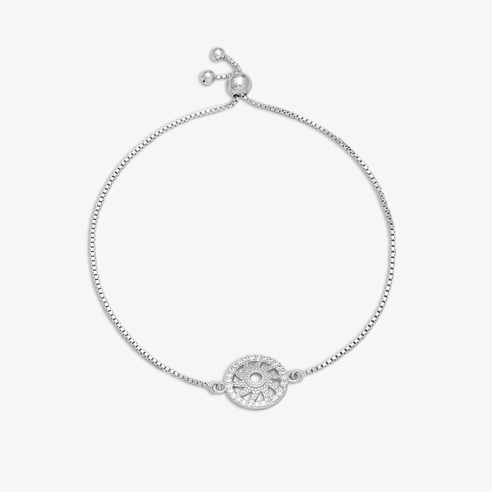 Pure Silver Sun Healing Chakra Chain Barcelet