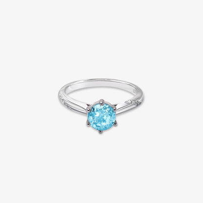 Blue Sapphire Ring For Women - 925 Sterling Silver Rhodium Plated
