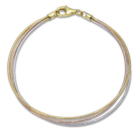 Triple Layer Sterling Silver Snake Bracelet
