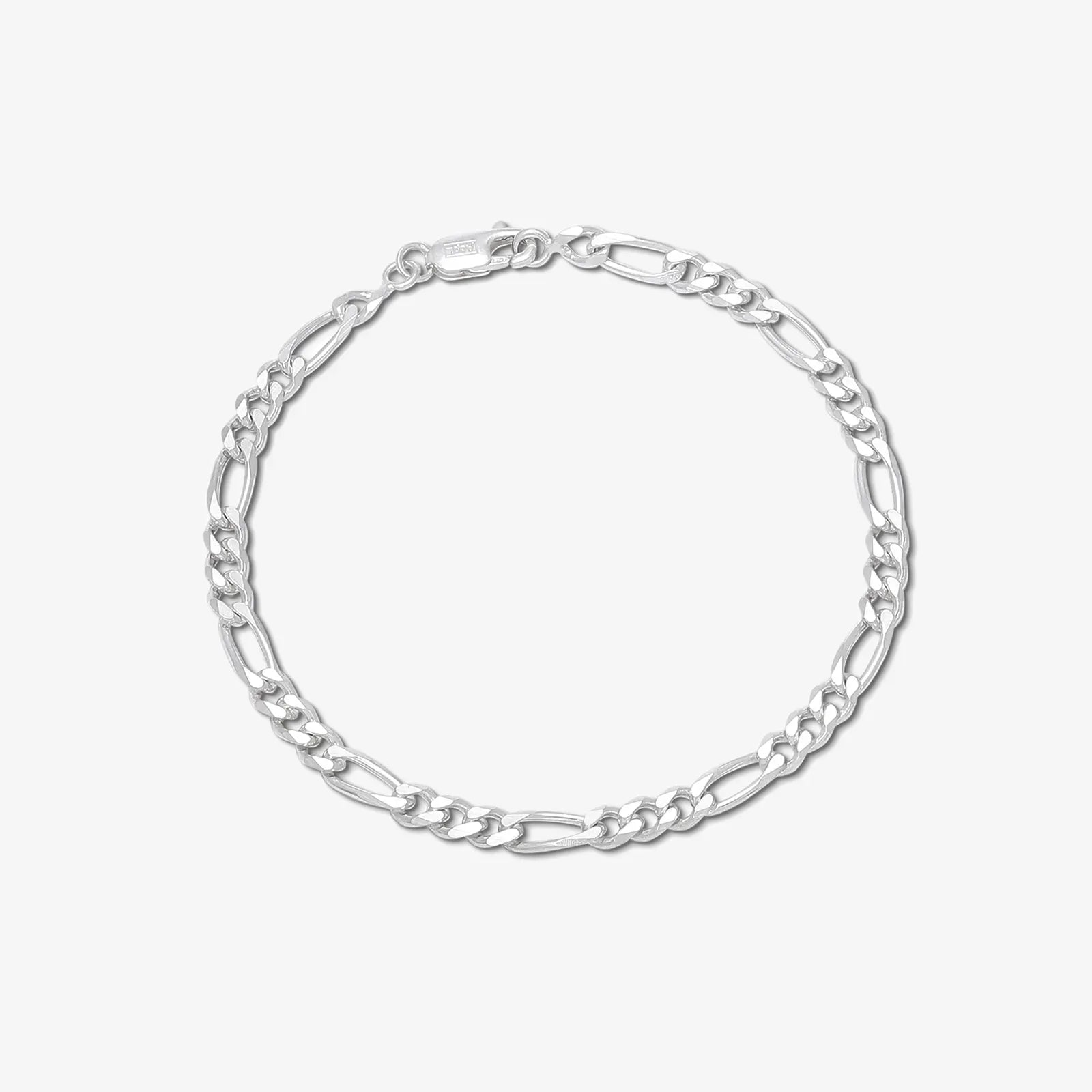 Silver Figaro Link Bracelet