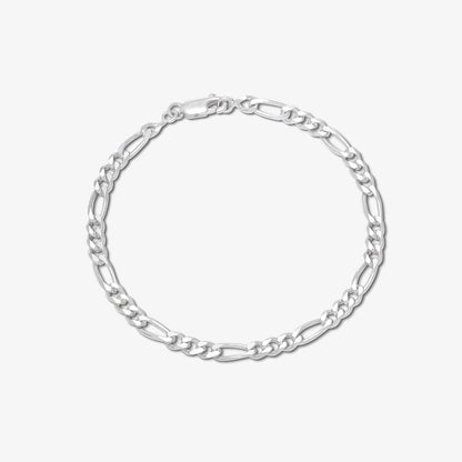 Silver Figaro Link Bracelet