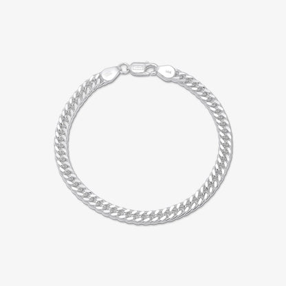 Slim Curb Link Silver Bracelet