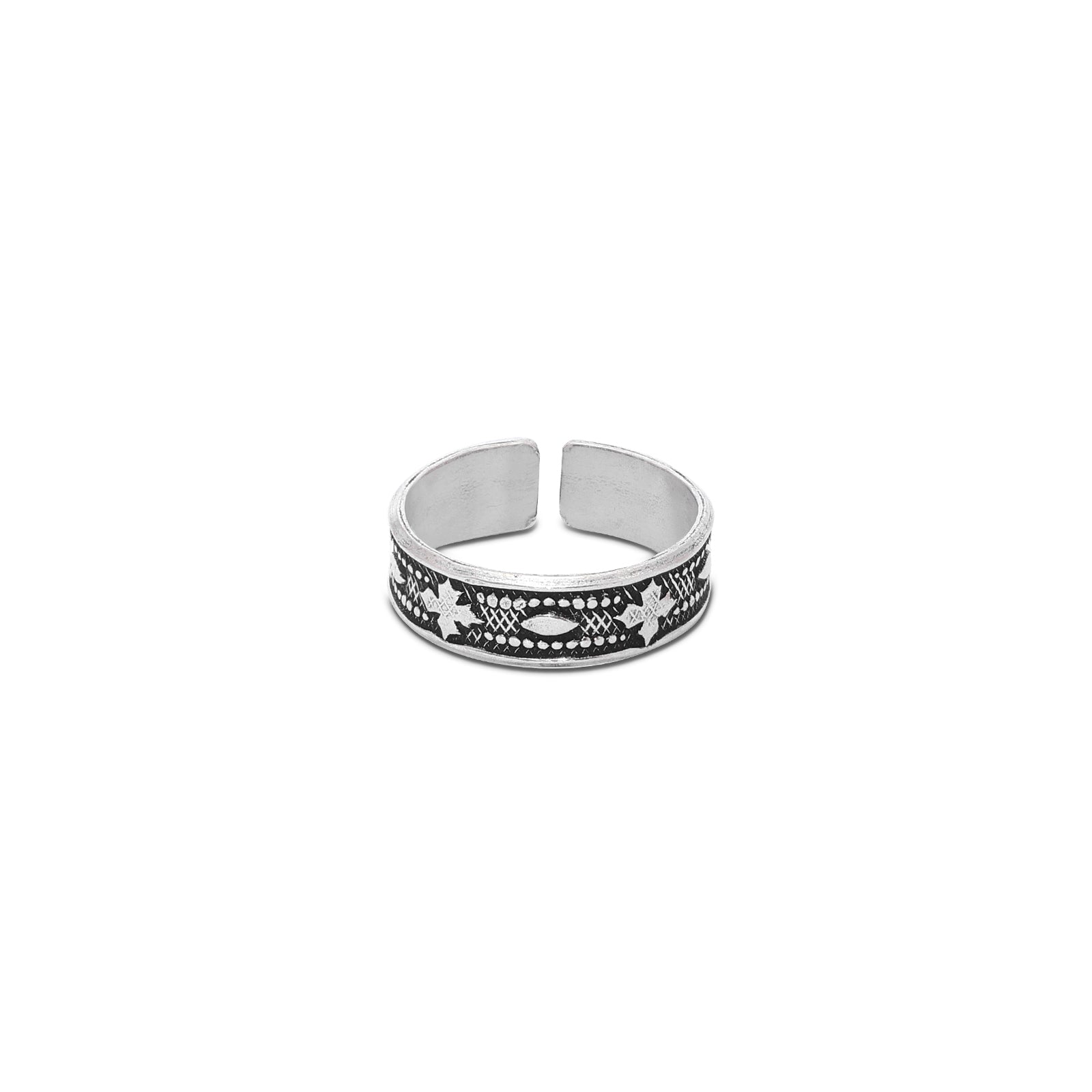 Pure Silver Toe Ring - Leaf Whisper With Die-Casting - Tweov Jewels