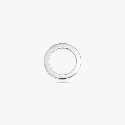 Pure Silver Stud Earrings - Polished Hoop Design
