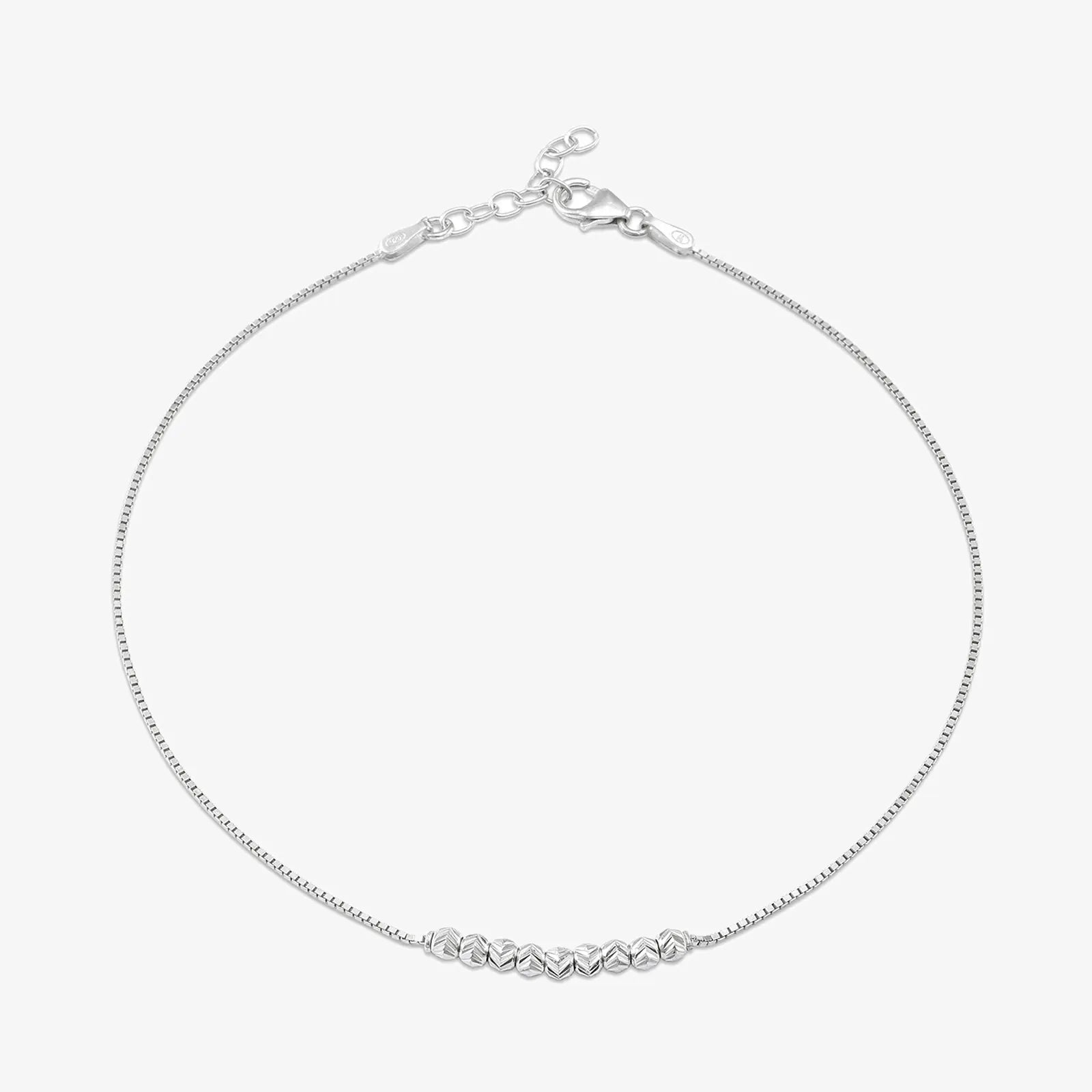 Trendy Silver Beads Chain Anklet - Tweov Jewels