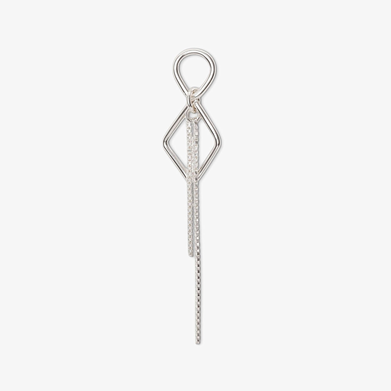 Sleek Threader Chain Design Silver Earrings