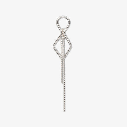 Sleek Threader Chain Design Silver Earrings