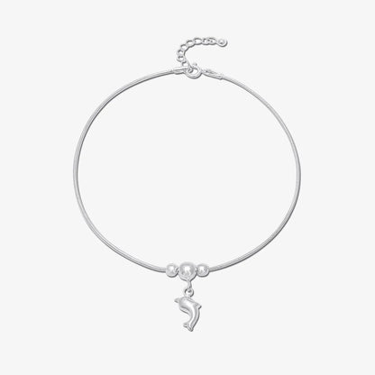 Dolphin Design Silver Chain Anklet