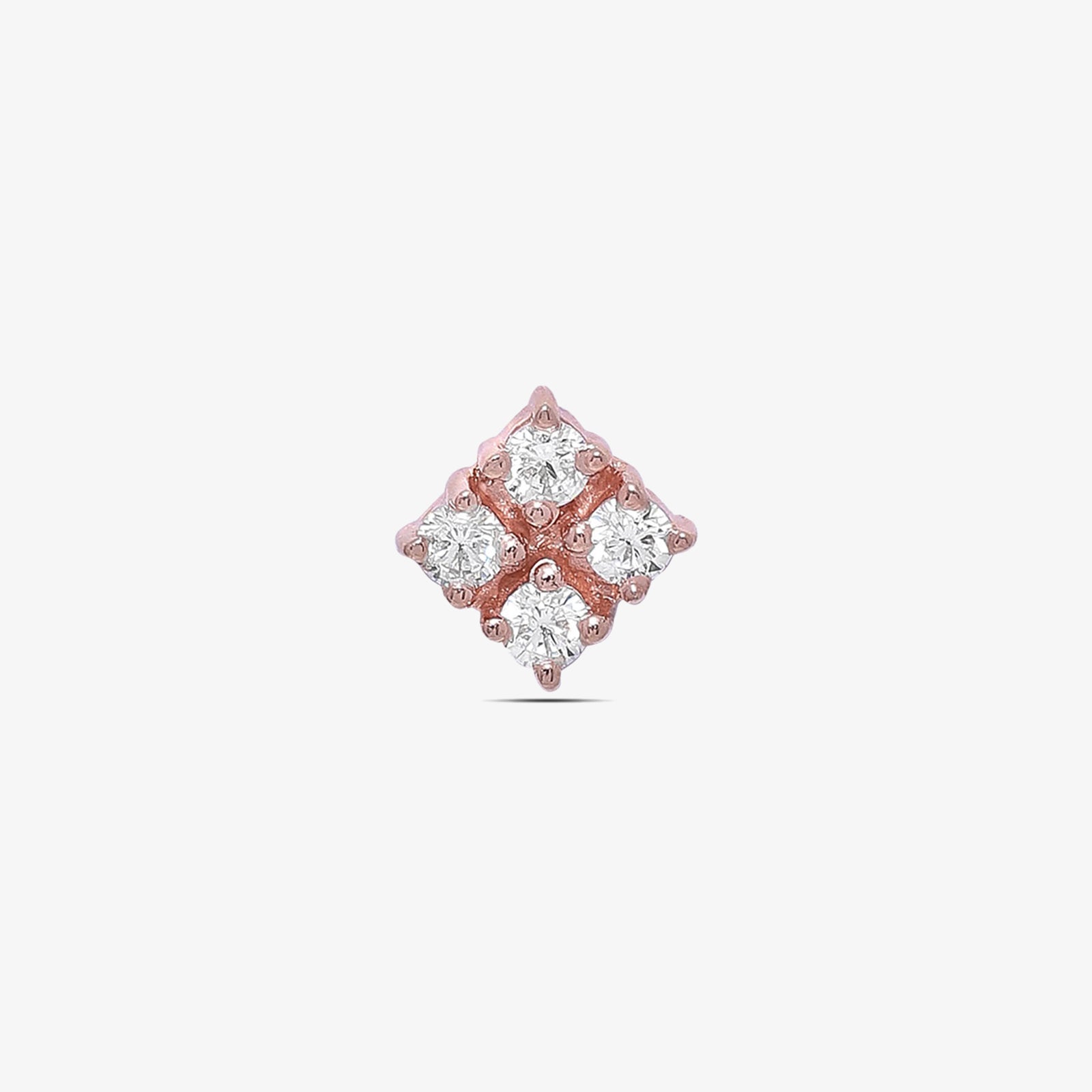 Rose Gold Square Designer Silver Stud Earrings