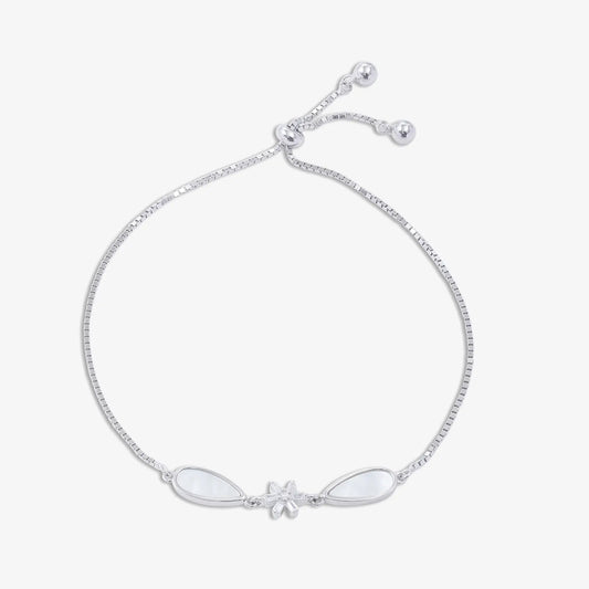 Floral Mother of Pearl Silver Bracelet