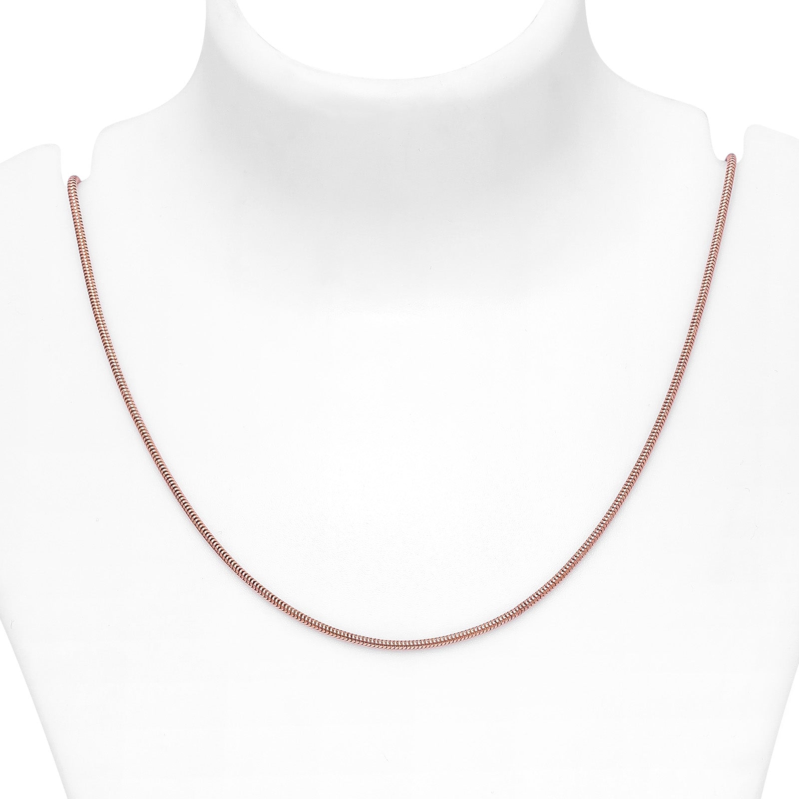 Pure 925 Silver Chain - Snake Model With Rose Gold Finish - Tweov Jewels