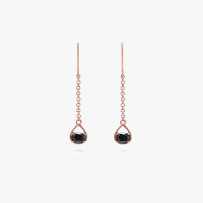 Shimmering Rose Gold Onyx Earrings