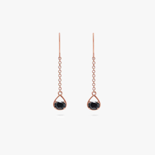 Shimmering Rose Gold Onyx Earrings